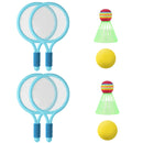 2 Pairs Children Badminton Tennis Racket Outdoor Sports With Two Balls(Blue)