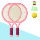 2 Pairs Children Badminton Tennis Racket Outdoor Sports With Two Balls(Pink)
