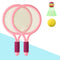 2 Pairs Children Badminton Tennis Racket Outdoor Sports With Two Balls(Pink)