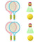 2 Pairs Children Badminton Tennis Racket Outdoor Sports With Two Balls(Blue Pink)