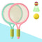 2 Pairs Children Badminton Tennis Racket Outdoor Sports With Two Balls(Pink Green)