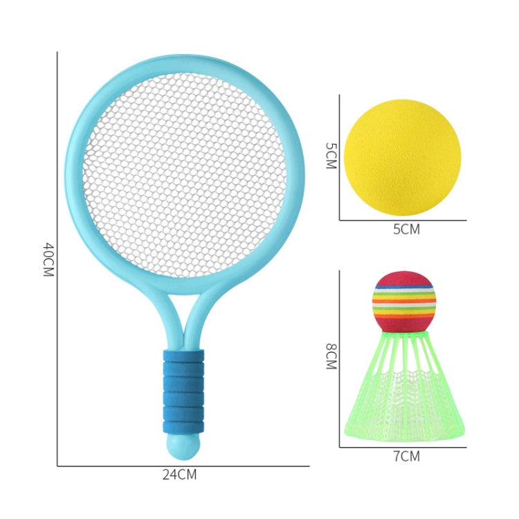 2 Pairs Children Badminton Tennis Racket Outdoor Sports With Two Balls(Blue)