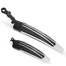 5 Sets Dual Color Bicycle Mudguard Mountain Bike Fenders Set(Black and White)
