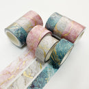 2 Sets/6 Rolls 8958 5m Paper Bronzing Wallet Tape Set(Marble)