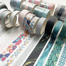 3 Sets/9 Rolls 4585 3m Paper Bronzing Hand Account Tape Set(Flower Leaves)