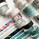 3 Sets/9 Rolls 4585 3m Paper Bronzing Hand Account Tape Set(Flower Leaves)