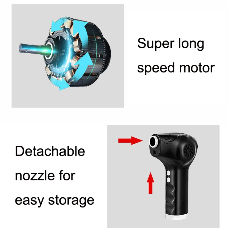 WD-1819 High Power USB Portable Computer Keyboard Duster, Battery Capacity: 10000mAh (Black)