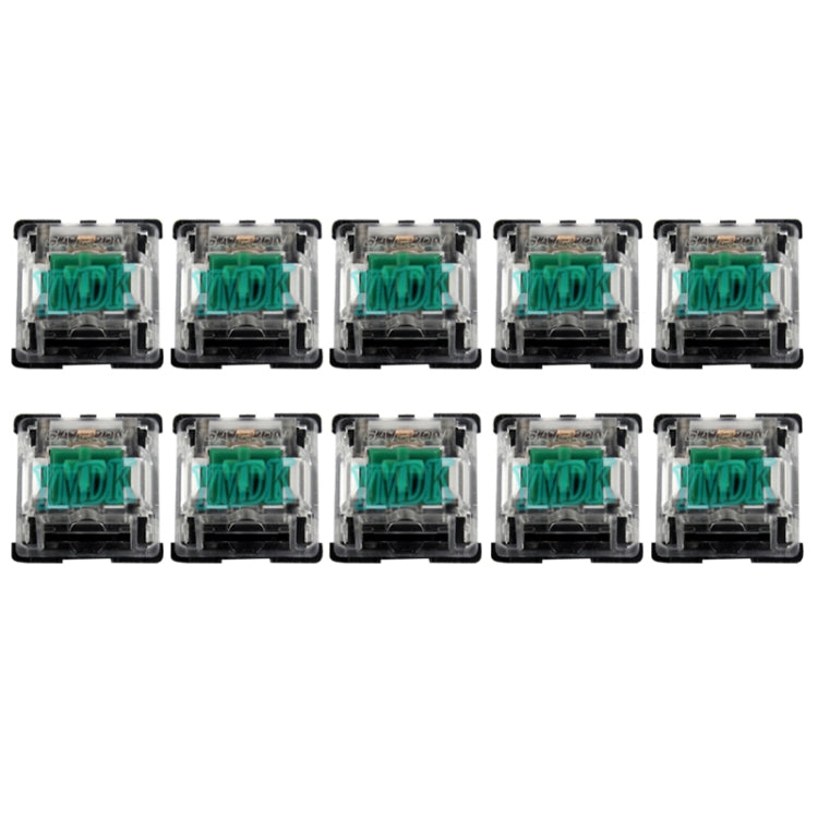 10 PCS Gateron G Shaft Black Bottom Transparent Shaft Cover Axis Switch, Style: G3 Foot (Green Shaft)