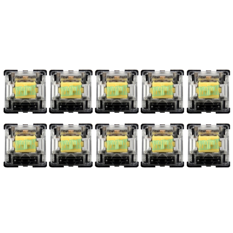 10 PCS Gateron G Shaft Black Bottom Transparent Shaft Cover Axis Switch, Style: G3 Foot (Yellow Shaft)