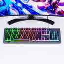 IMICE AK-900 104 Keys Metal Backlit Gaming Wired Suspended Illuminated Keyboard, Cable Length: 1.5m(Black)