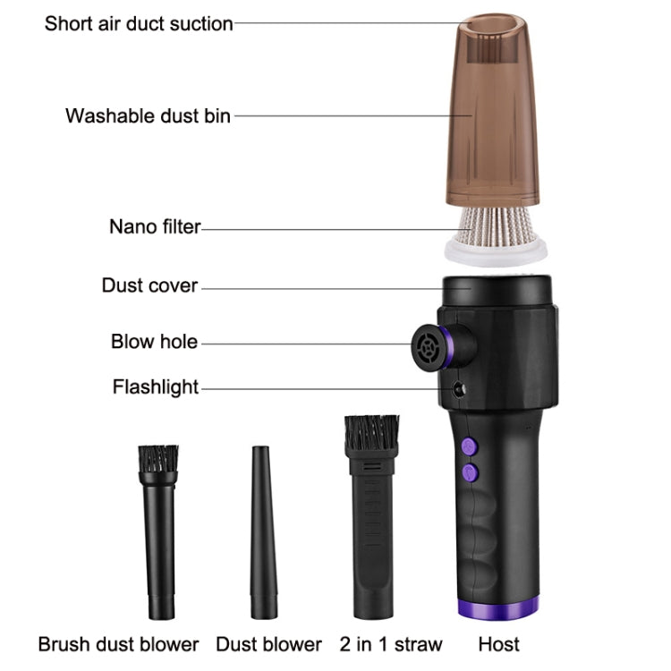 Keyboard Cleaning Fan Dust Removal Wireless Blower(Black)