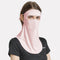 GOLOVEJOY Summer Ice Silk Sunscreen Face Shield Ladies Outdoor Neck Protection Veil(Pink)