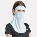 GOLOVEJOY Summer Ice Silk Sunscreen Face Shield Ladies Outdoor Neck Protection Veil(Blue )