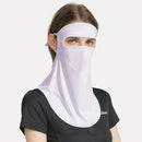 GOLOVEJOY Summer Ice Silk Sunscreen Face Shield Ladies Outdoor Neck Protection Veil(Purple)