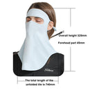 GOLOVEJOY Summer Ice Silk Sunscreen Face Shield Ladies Outdoor Neck Protection Veil(Blue )