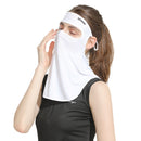 GOLOVEJOY Summer Ice Silk Sunscreen Face Shield Ladies Outdoor Neck Protection Veil(Blue )