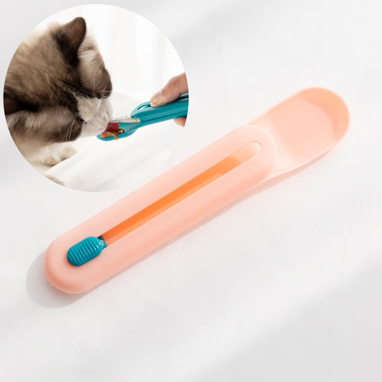 2 PCS Cat Strip Feeder Squeeze Snack Spoon Pet Liquid Food Squeeze(Full Pink )