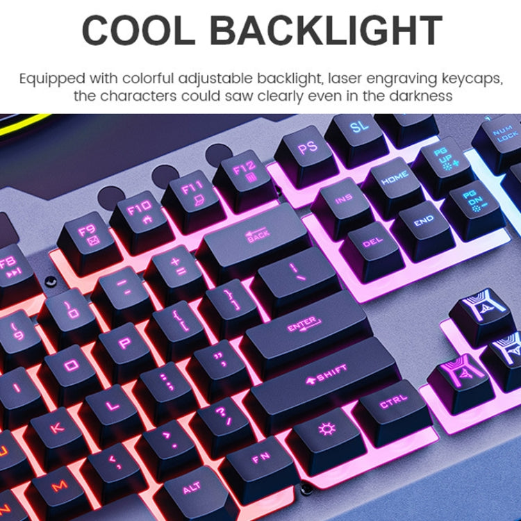 IMICE GK-700 104 Keys Metal Backlit Gaming Wired Suspended Illuminated Keyboard With Hand Rest, Cable Length: 1.5m(Black)