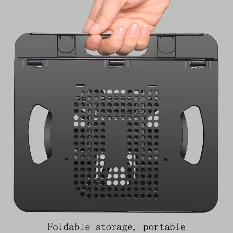 Foldable Laptop Desktop Heightening Cooling Bracket(Black)