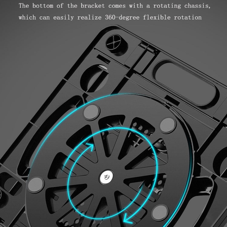 Foldable Laptop Desktop Heightening Cooling Bracket(Black)