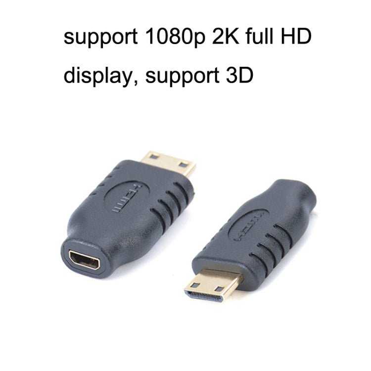 2 PCS Mini Micro HDMI Adapter C Male To D Female(Black)