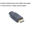 2 PCS Mini Micro HDMI Adapter C Male To D Female(Black)