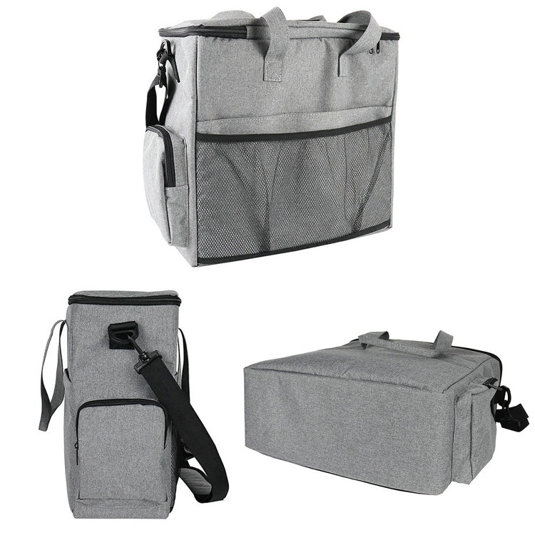 Travel Portable Carry Out Pet Supplies Storage Single-shoulder Bag Without Dog Bowl(Gray)