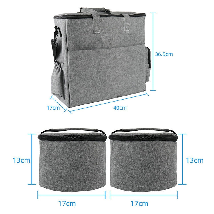Travel Portable Carry Out Pet Supplies Storage Single-shoulder Bag Without Dog Bowl(Gray)