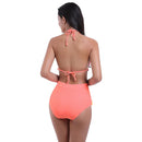 Sexy Hanging Neck Split Swimsuit High Waist Lace Bikini, Size: L(Red)