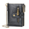 Baellerry Short Wallet Double Zipper Tri-Fold Wallet For Men(Black)