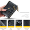 Baellerry Short Wallet Double Zipper Tri-Fold Wallet For Men(Black)