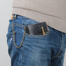 Baellerry Short Wallet Double Zipper Tri-Fold Wallet For Men(Black)
