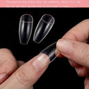 2 PCS Pointed Half Stick Full Post Nail Patches(Natural Color Full Sticker)