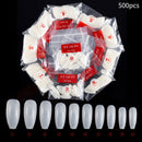 2 PCS Pointed Half Stick Full Post Nail Patches(Natural Color Full Sticker)