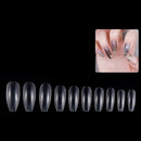 2 PCS Pointed Half Stick Full Post Nail Patches(Transparent Full Sticker)