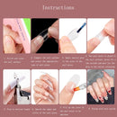 2 PCS Pointed Half Stick Full Post Nail Patches(Transparent Full Sticker)