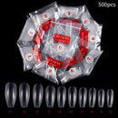 2 PCS Pointed Half Stick Full Post Nail Patches(Transparent Full Sticker)