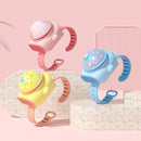 Outdoor Portable Cartoon Star Projection Lamp Leafless Watch Fan(Pink)