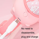 Outdoor Portable Cartoon Star Projection Lamp Leafless Watch Fan(Pink)
