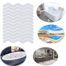 48 PCS Wavy Shaped Safety Bathtub Non-Slip Sticker, Specification: 1.3 x 18cm(Transparent)