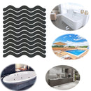 48 PCS Wavy Shaped Safety Bathtub Non-Slip Sticker, Specification: 1.3 x 18cm(Black)