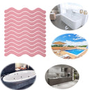 48 PCS Wavy Shaped Safety Bathtub Non-Slip Sticker, Specification: 1.3 x 18cm(Pink)