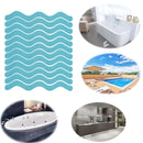 48 PCS Wavy Shaped Safety Bathtub Non-Slip Sticker, Specification: 1.3 x 18cm(Blue)
