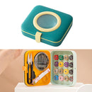 Portable Needlework Box Home Multi-Function Needlework Storage Box(Dark Green)