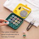 Portable Needlework Box Home Multi-Function Needlework Storage Box(White Gray)