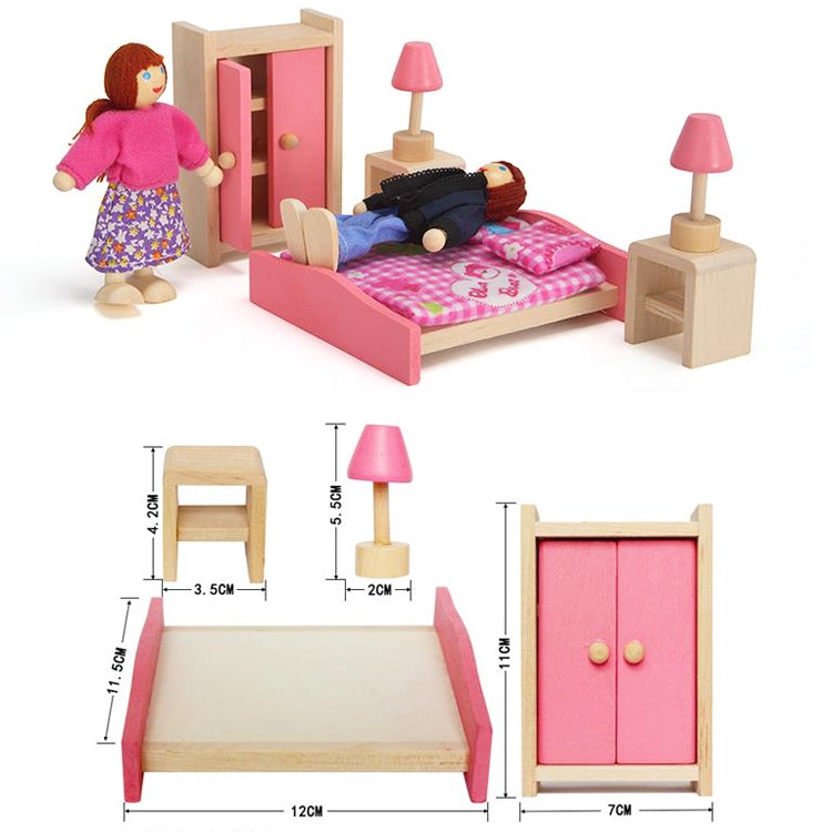 Pretend Play Mini Simulation Children Small Furniture Doll House Toy(Bedroom)