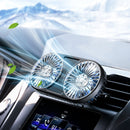 F211 Car Double Head With Led Electric Fan Car Air Outlet Instrument Panel USB Mini Fan(Green)