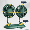 F503 Double Head Hose USB Car Mini Fan Home Car Dual-purpose Multi-function Fan(Green)