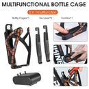 WEST BIKING Bicycle Multifunctional Bottle Cage Tire Lever Tool Box(Black Orange)