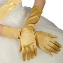 Bride Gloves Satin Long Vintage Travel Sunscreen Dress Wedding Gloves(Gold)
